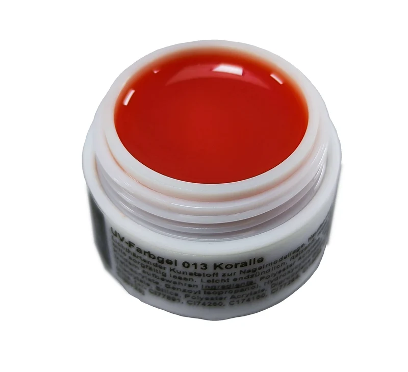 5 ml. UV / LED Premium Farbgel Korallen- Rot / Nagelgel für Full-Cover oder French - No. 013